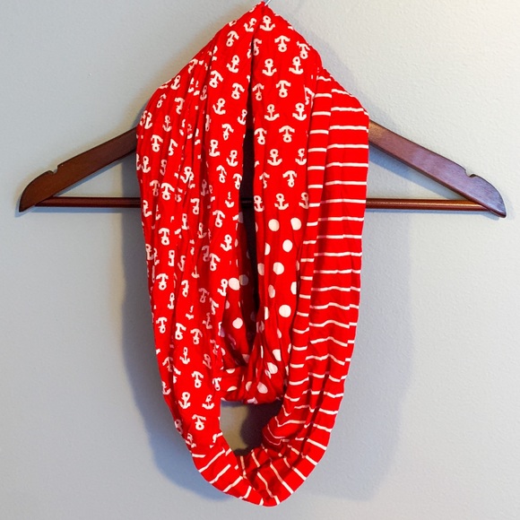 Sperry Accessories - Sperry nautical print red and white scarf